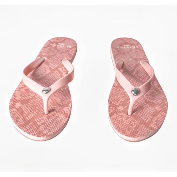 COACH PVC Logo Printed Flip Flop Size 8B - Picture 4 of 7